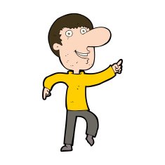 cartoon happy man dancing N38