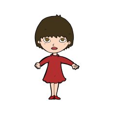 cartoon woman in dress N42