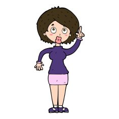 cartoon woman with idea N272