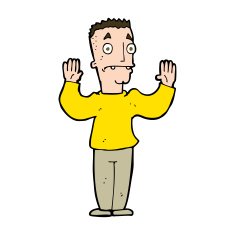 cartoon man surrendering N13