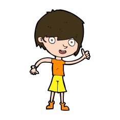 cartoon boy with positive attitude N22