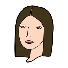 cartoon serious woman N21