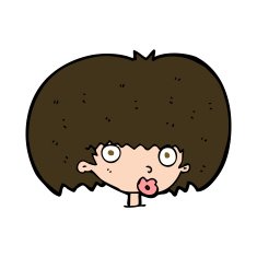 cartoon surprised woman N254