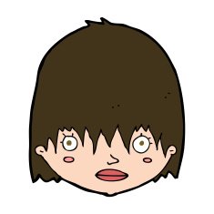 cartoon staring woman N42