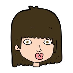cartoon surprised woman N255