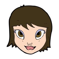 cartoon female face N156