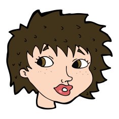 cartoon surprised woman N256