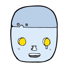 cartoon robot head N78
