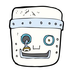 cartoon robot head N79