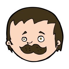 Cartoon Man With Mustache N107