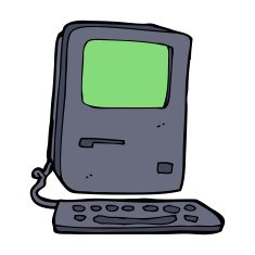 cartoon old computer N46