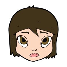 cartoon female face N157