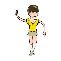 cartoon pretty girl asking question N10