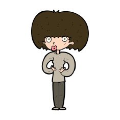cartoon surprised woman N257