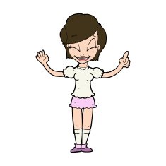 cartoon pretty girl with idea N30