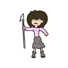 cartoon woman with harpoon N10