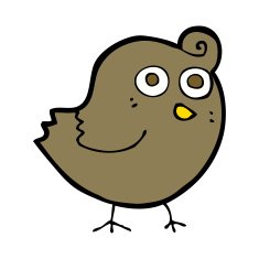 funny cartoon bird N178