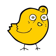 funny cartoon bird N179