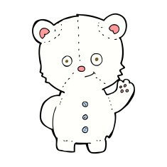 cartoon waving polar bear cub N39