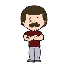 cartoon manly mustache man N9