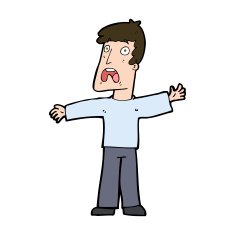 cartoon frightened man N107