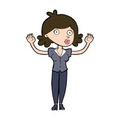 cartoon woman surrendering N10