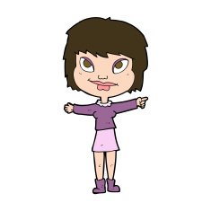cartoon woman pointing N224