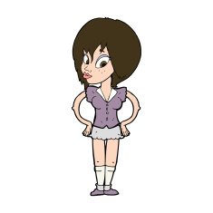 cartoon woman with hands on hips N231