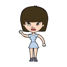 Cartoon Woman Waving N358