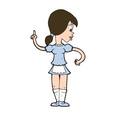 cartoon waitress calling order N10