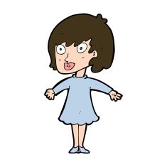 cartoon woman wearing dress N10