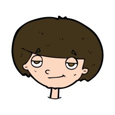 cartoon smug looking boy N10