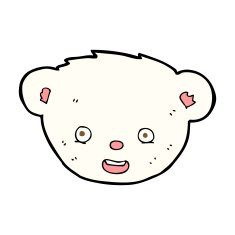 cartoon polar bear face N25