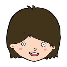 cartoon happy female face N193