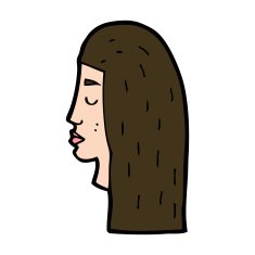 cartoon female face profile N10
