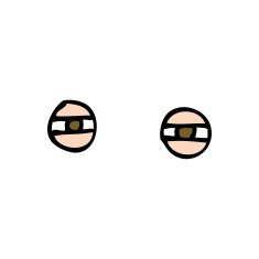 cartoon narrowed eyes N10