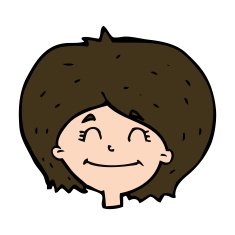 cartoon happy female face N194