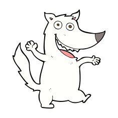 cartoon happy wolf N21