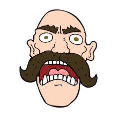 cartoon angry old man N161