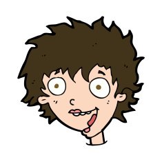 cartoon crazy excited woman N20