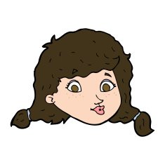 cartoon pretty female face N100
