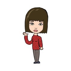 Cartoon Woman Waving N362
