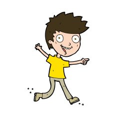 cartoon crazy excited boy N11