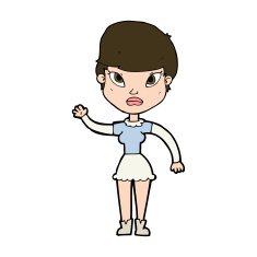 Cartoon Woman Waving N363
