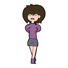 cartoon shocked woman N105