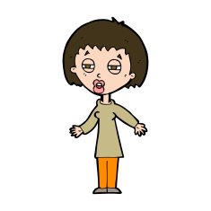 cartoon tired woman N31