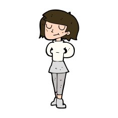 cartoon pleased woman N11