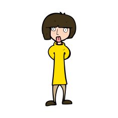 cartoon curious woman N65