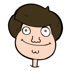 cartoon happy boy's face N21
