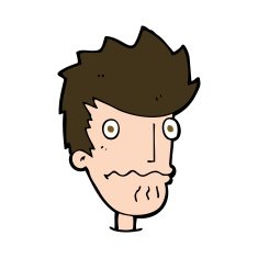 cartoon nervous man N161